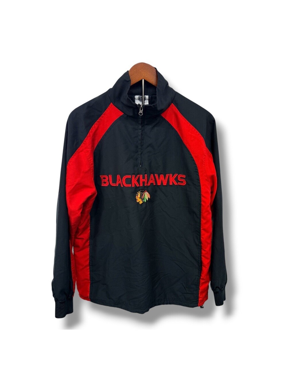Chicago Blackhawks NHL Pullover Windbreaker Jacket Embroidered Y2K Size S